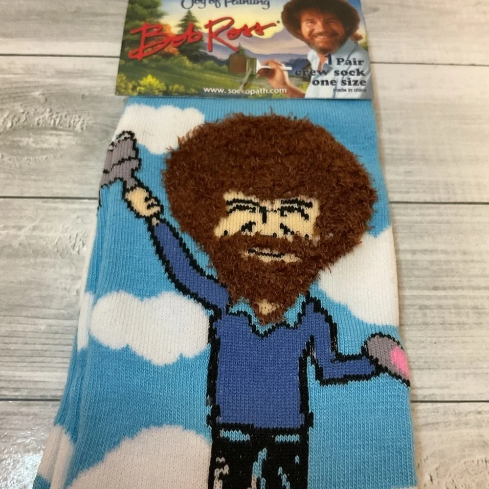 Novelty Crew Socks, Exclusive Funny Socks for Bob Ross 3D